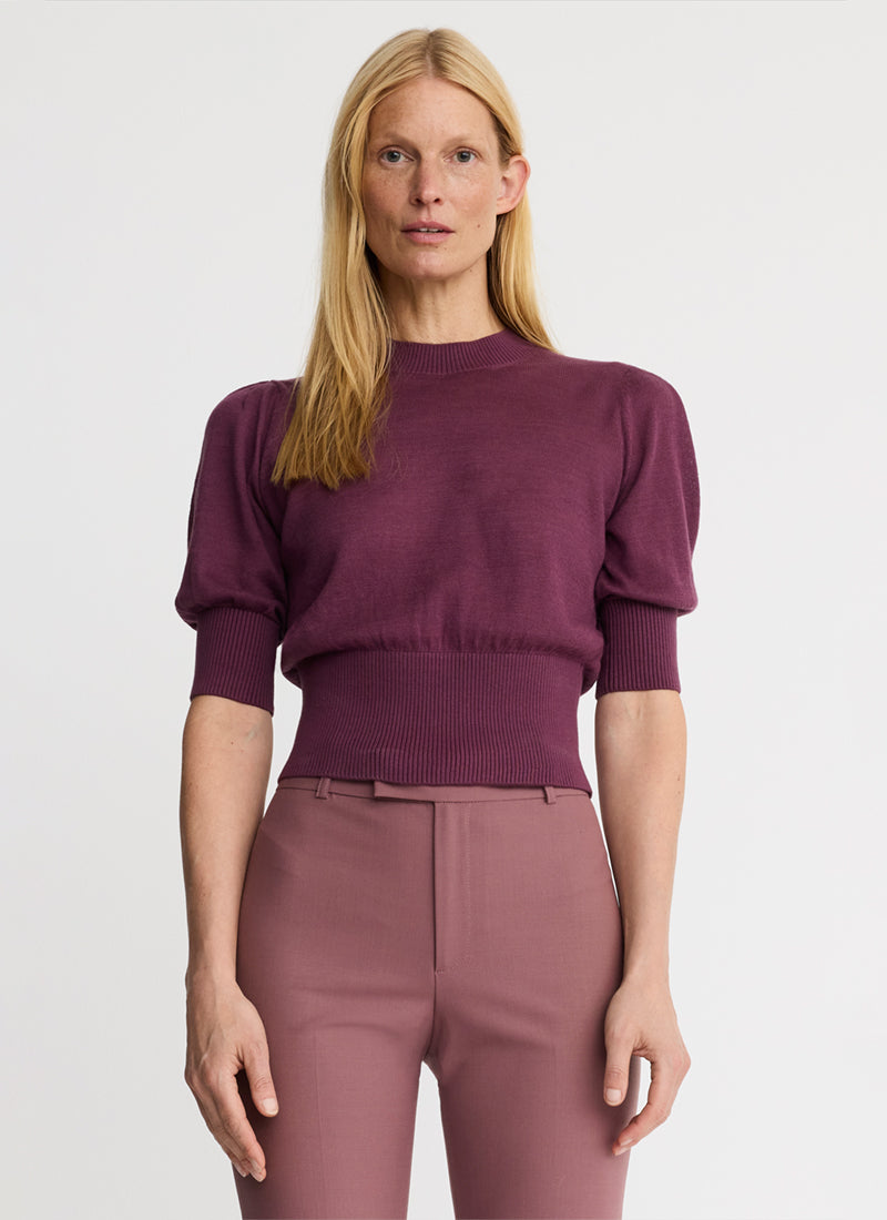  Cropped Pouf Sleeve Sweater by Smythe at Andrews 