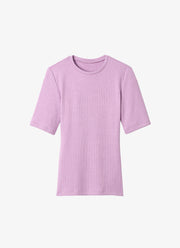 Smythe Elbow Sleeve Knit Crewneck Top