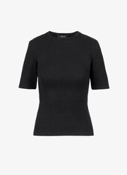 Smythe Elbow Sleeve Knit Crewneck Top
