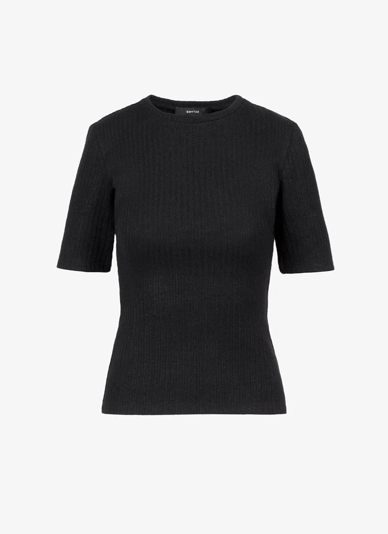 Smythe Elbow Sleeve Knit Crewneck Top