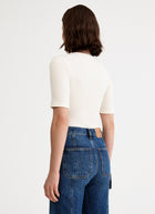 Smythe Elbow Sleeve Knit Crewneck Top