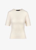 Smythe Elbow Sleeve Knit Crewneck Top
