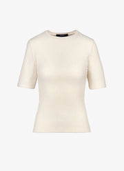 Smythe Elbow Sleeve Knit Crewneck Top