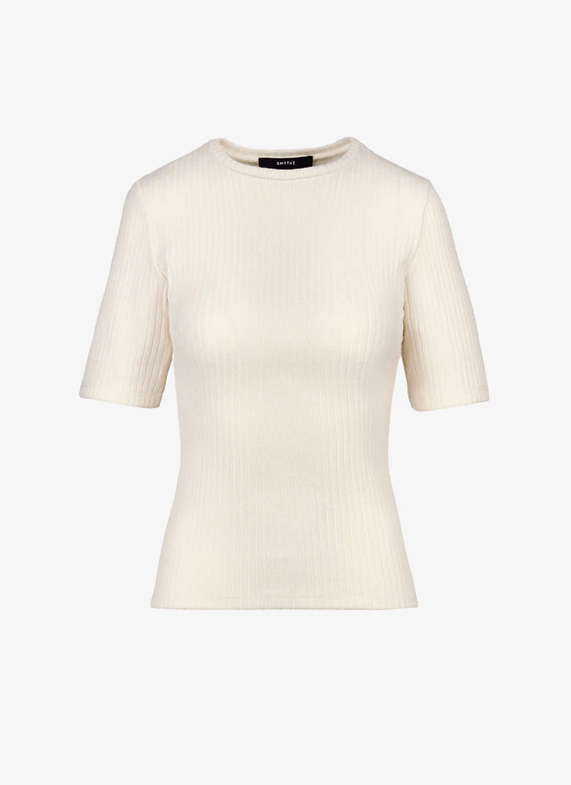 Smythe Elbow Sleeve Knit Crewneck Top
