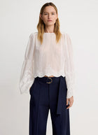 Smythe Embroidered Bell Sleeve Blouse