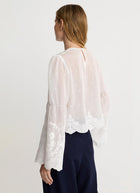Smythe Embroidered Bell Sleeve Blouse