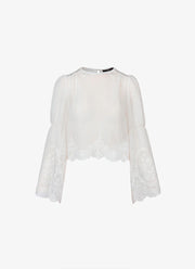Smythe Embroidered Bell Sleeve Blouse
