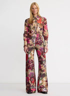 Piped Side-Zip Palazzo Pant