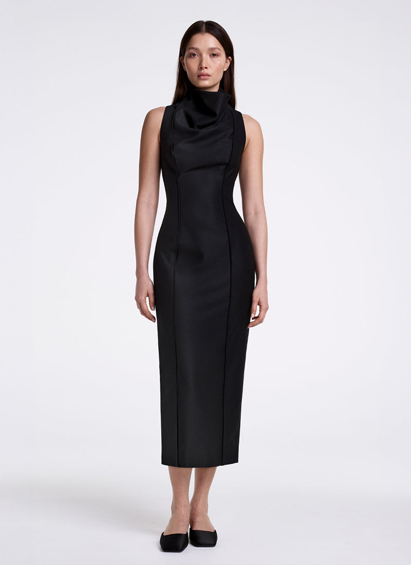Smythe Funnel Neck Midi Dress