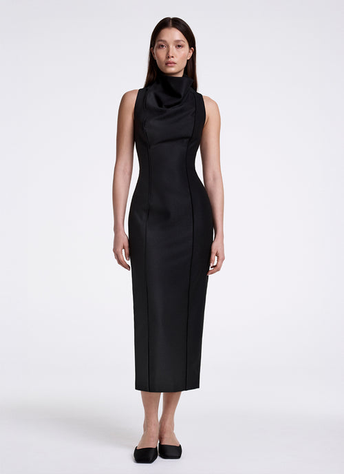 Smythe Funnel Neck Midi Dress