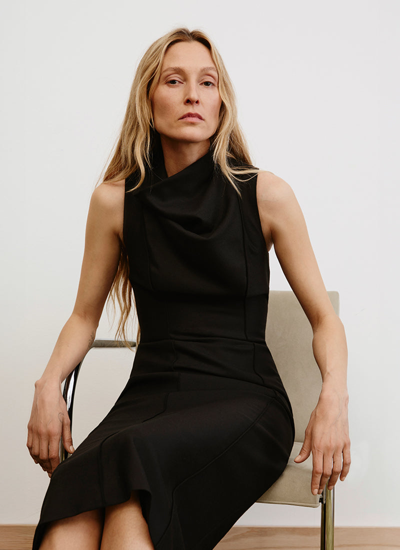Smythe Funnel Neck Midi Dress