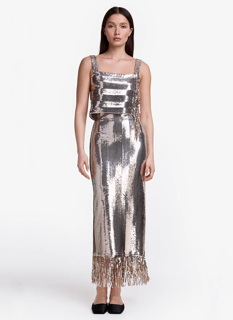 High Waisted Sequin Skirt by Smythe at Andrews