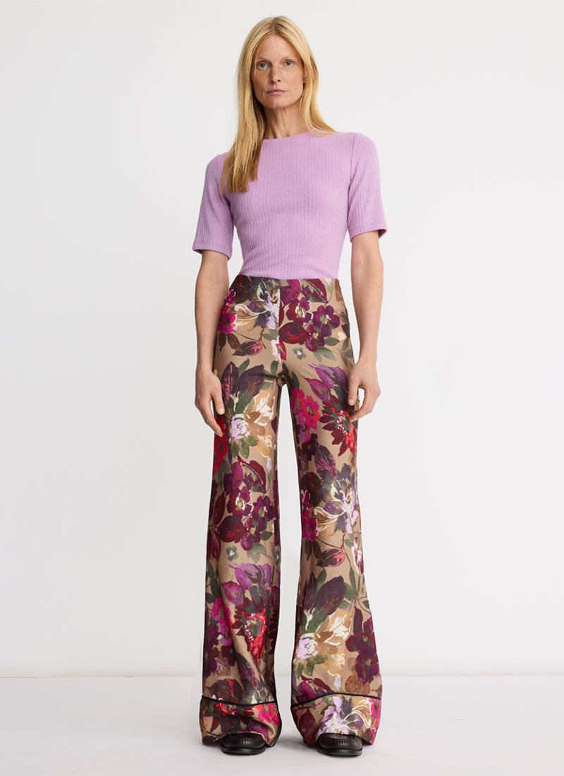 Piped Side-zip Palazzo Pant by Smythe