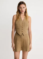 Smythe Mid Rise Pleated Shorts