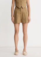 Smythe Mid Rise Pleated Shorts