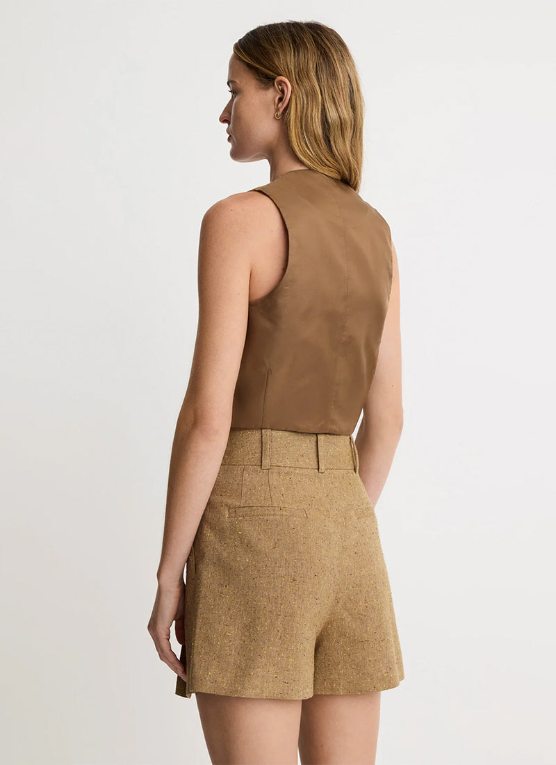 Smythe Mid Rise Pleated Shorts