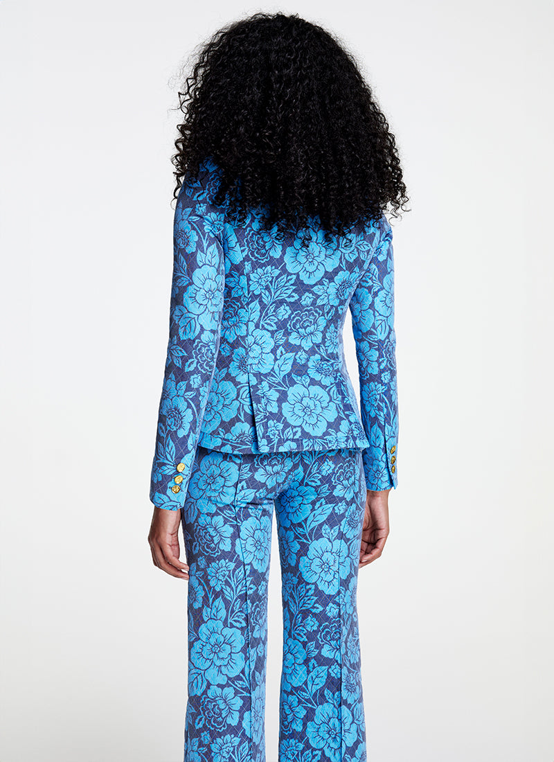 Smythe Taped Pouf Sleeve One Button Blazer