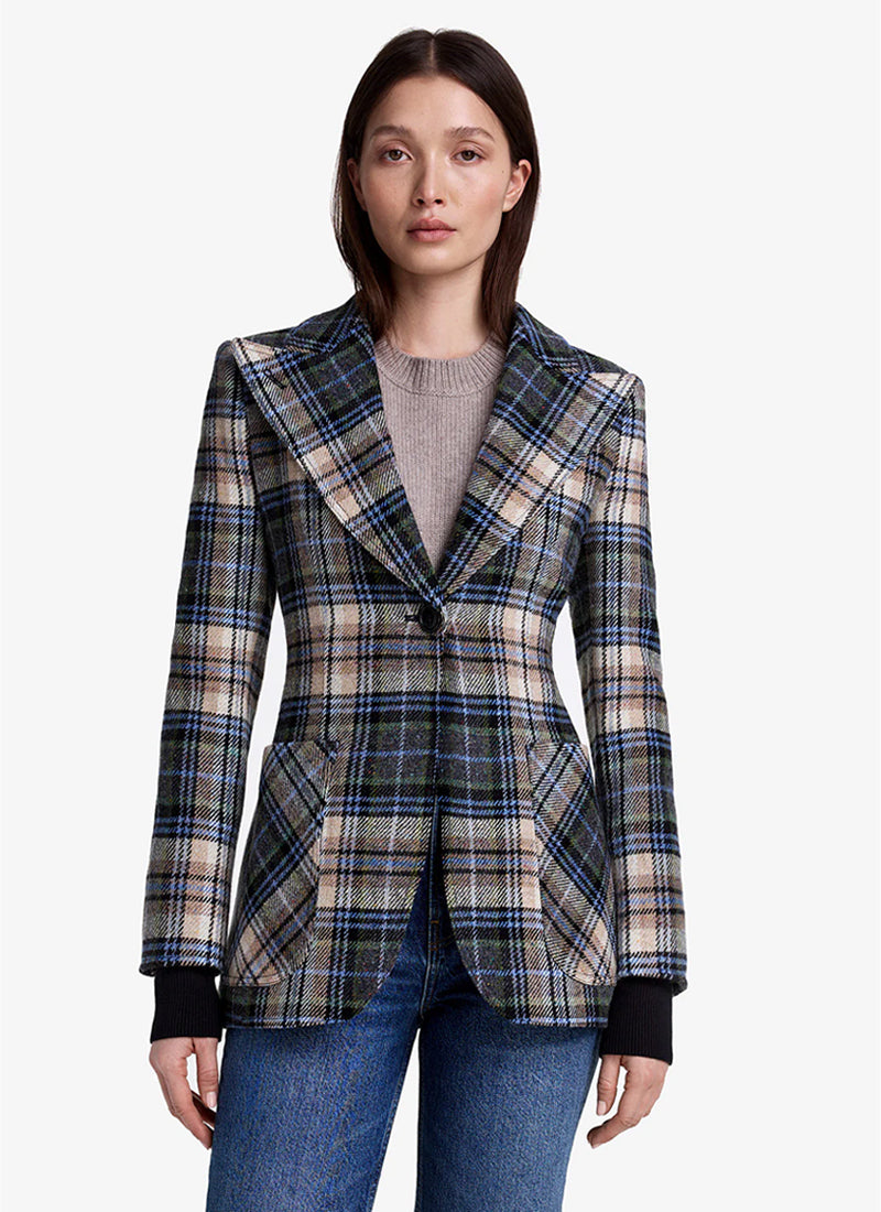  Rib Cuff Plaid Birkin Blazer by Smythe at Andrews 