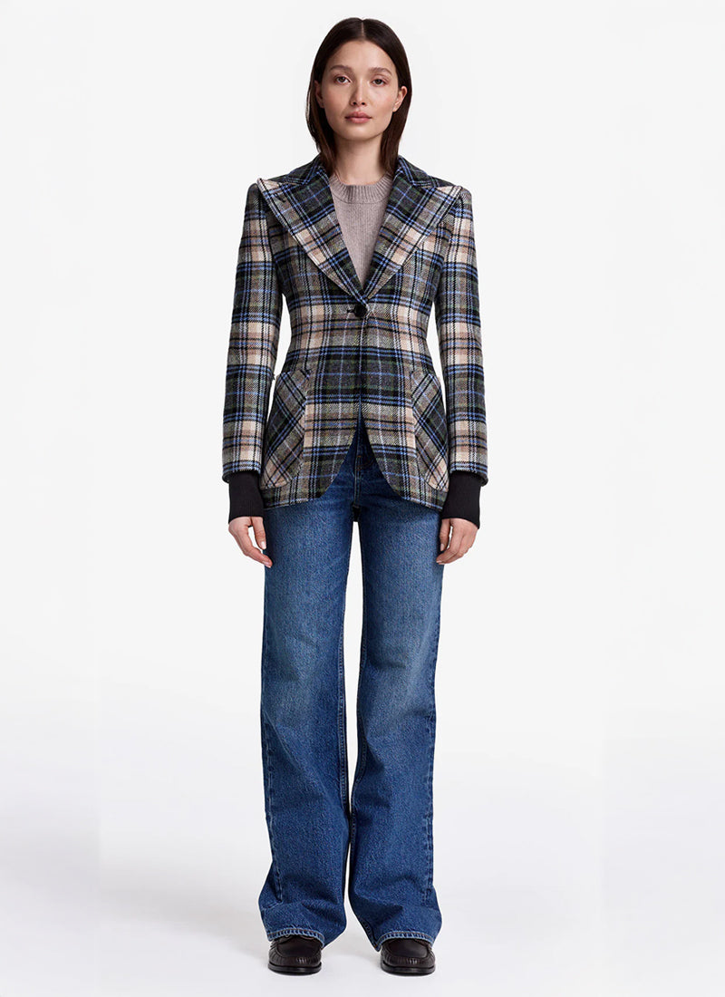  Rib Cuff Plaid Birkin Blazer by Smythe at Andrews 