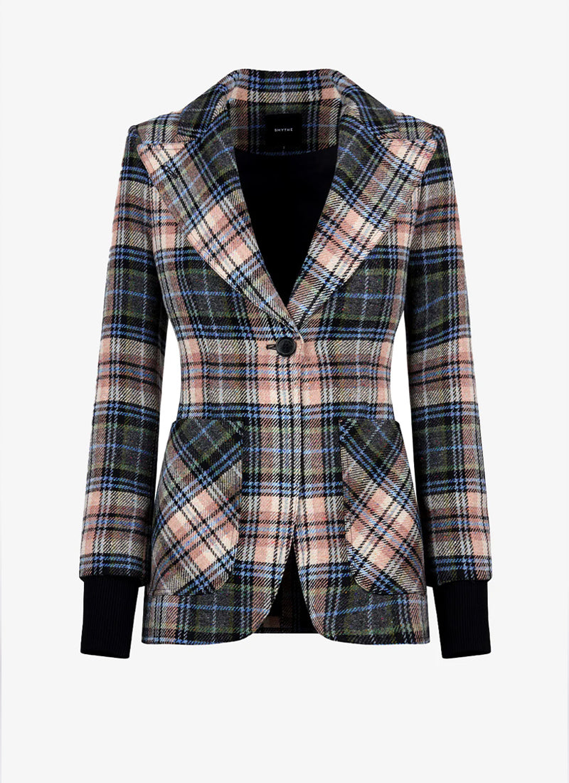  Rib Cuff Plaid Birkin Blazer by Smythe at Andrews 
