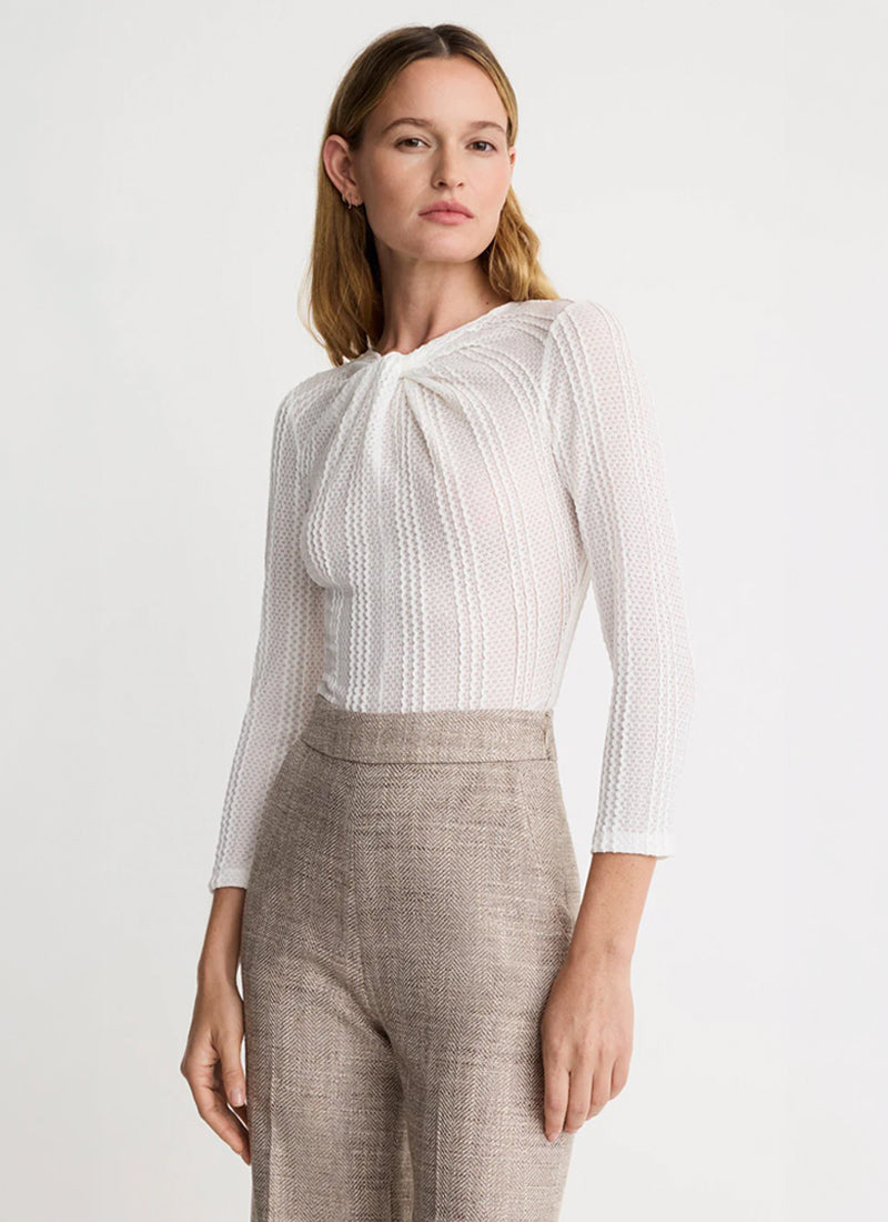 Smythe Twist Neck Knit Top