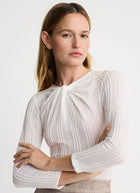 Smythe Twist Neck Knit Top