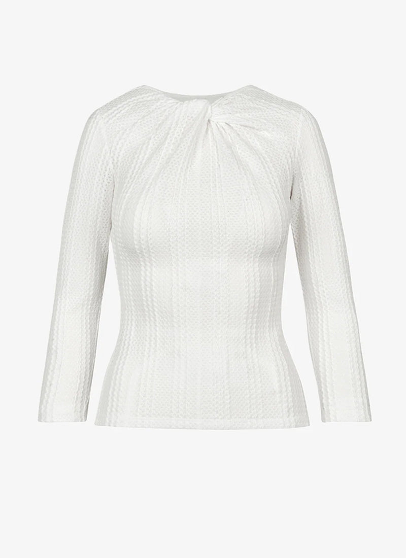 Smythe Twist Neck Knit Top