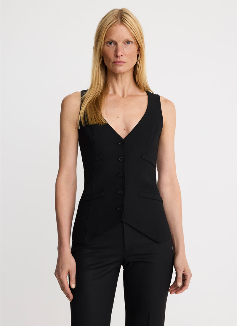 Waistcoat Vest in black by Smythe
