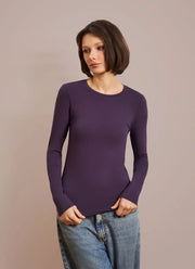 Soft Touch Long Sleeve Crew Neck T-Shirt by Majestic at Andrews