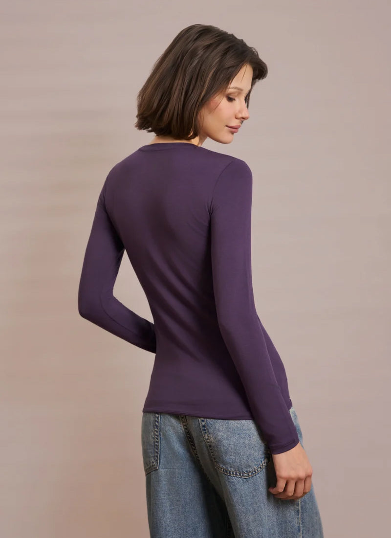 Soft Touch Long Sleeve Crew Neck T-Shirt by Majestic at Andrews