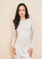  Soft Touch Long Sleeve Crew Neck T-Shirt by Majestic at Andrews 