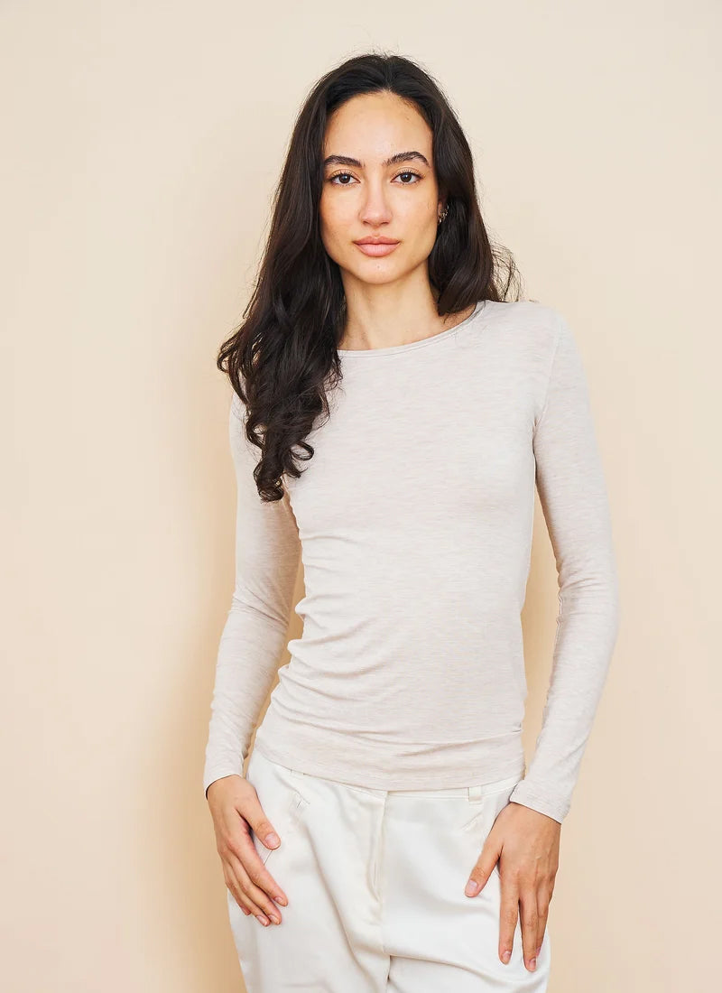  Soft Touch Long Sleeve Crew Neck T-Shirt by Majestic at Andrews 