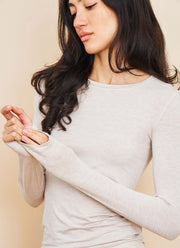  Soft Touch Long Sleeve Crew Neck T-Shirt by Majestic at Andrews 
