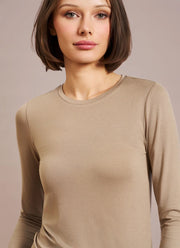 Soft Touch Long Sleeve Crew Neck T-Shirt by Majestic at Andrews