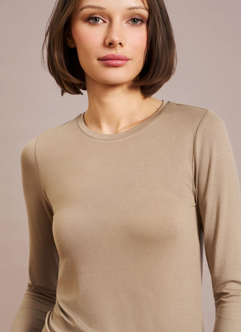 Soft Touch Long Sleeve Crew Neck T-Shirt by Majestic at Andrews
