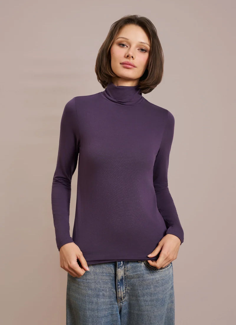  Soft Touch Long Sleeve Turtleneck Tee by Majestic at Andrews 