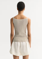 The Cable Knit Singlet in beige by Soft Goat
