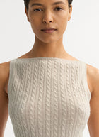 The Cable Knit Singlet in beige by Soft Goat