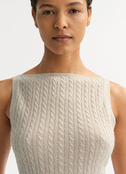 The Cable Knit Singlet in beige by Soft Goat
