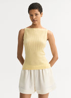 Soft Goat Cable Knit Cashmere Singlet Tank Top