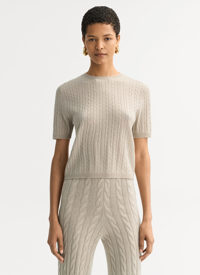 Cable Knit Cashmere Top by Soft Goat