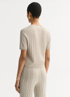 Soft Goat Cable Knit Cashmere Top