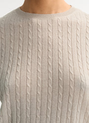 Soft Goat Cable Knit Cashmere Top