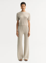 Soft Goat Cable Knit Cashmere Top