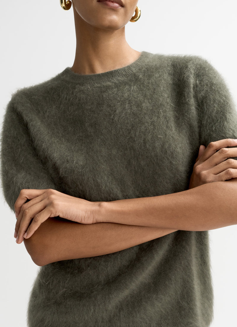  Brushed Short Sleeve Sweater by Soft Goat at Andrews 