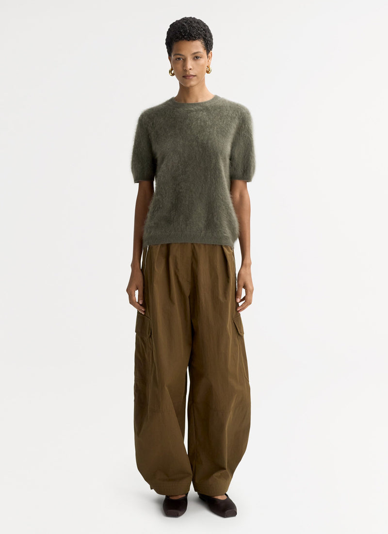  Brushed Short Sleeve Sweater by Soft Goat at Andrews 