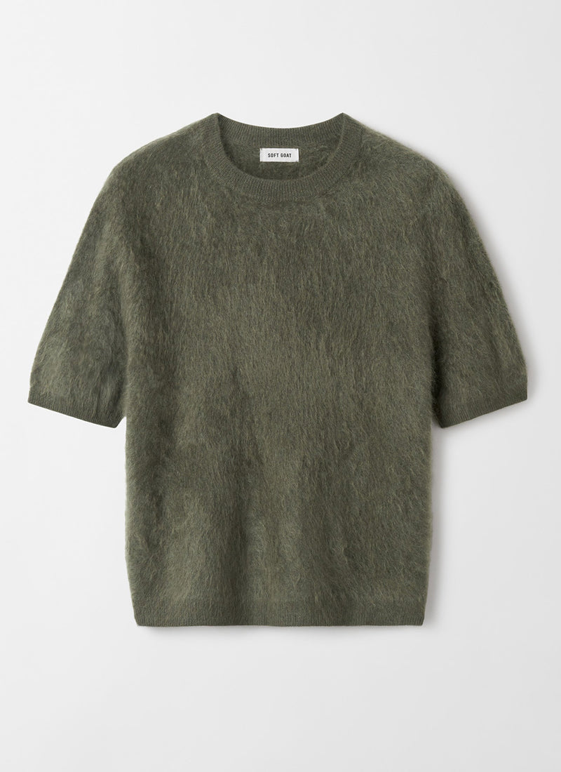  Brushed Short Sleeve Sweater by Soft Goat at Andrews 