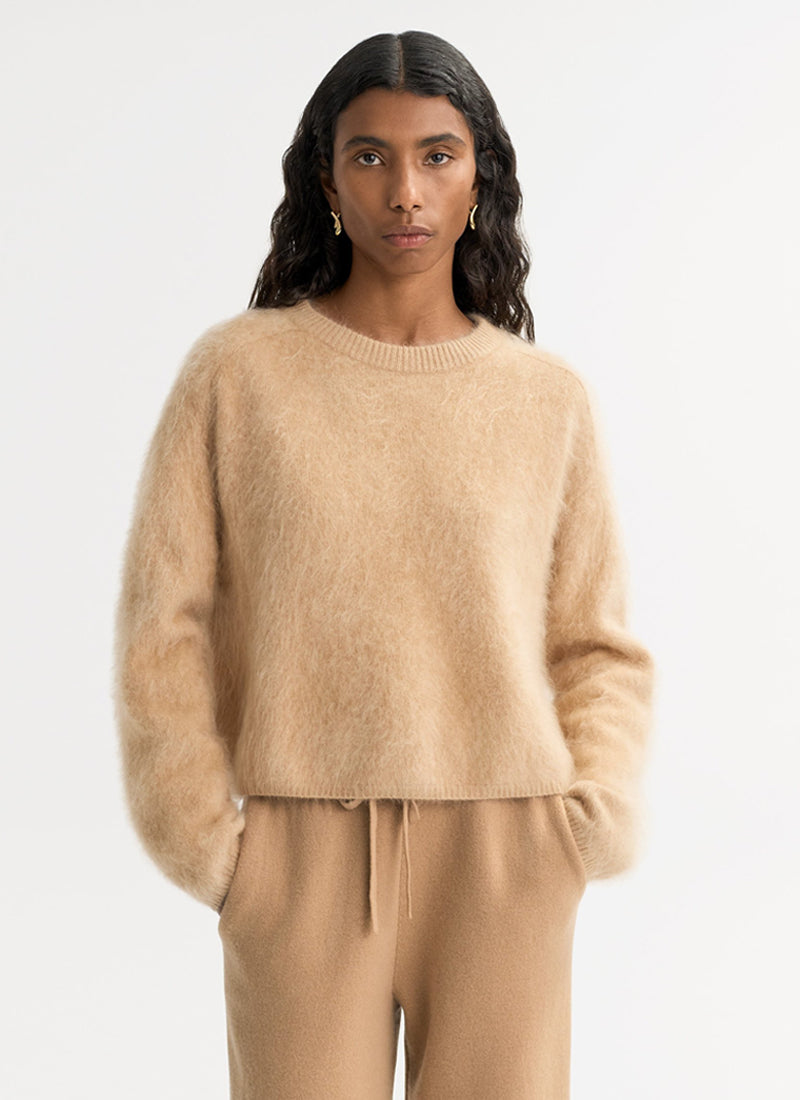 rushed Cashmere Crewneck by Soft Goat at Andrews