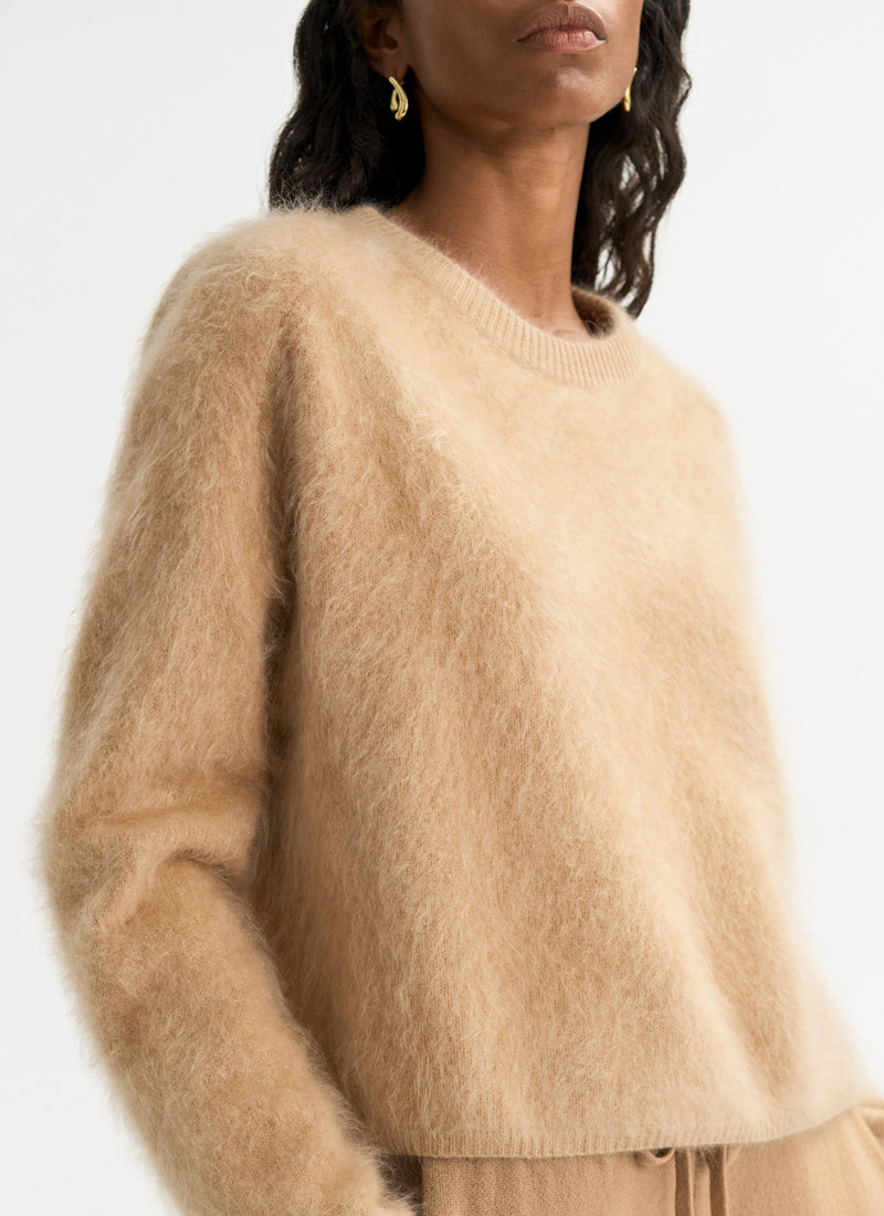 rushed Cashmere Crewneck by Soft Goat at Andrews