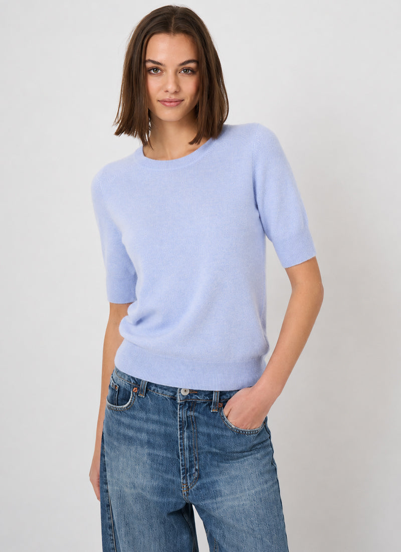 Short Sleeve Organic Cashmere Knit